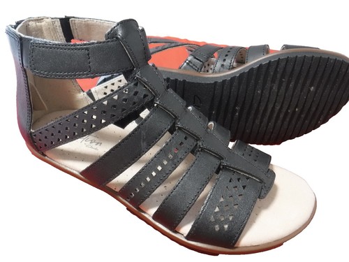 Garnet Hill Giselle Black Italian Strappy Gladiator Sandals  display picture 3