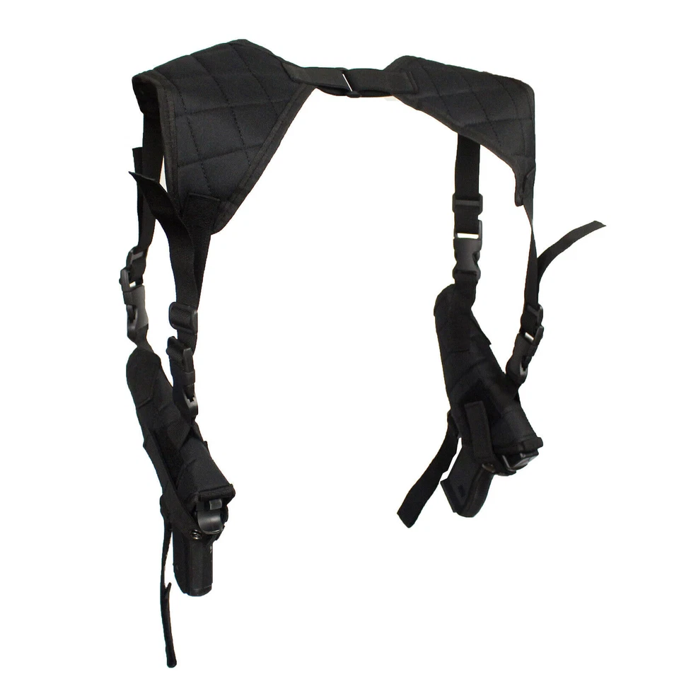 Tactical Shoulder Holster Pistol Cross Draw Hold Vest for Gun Carry Double Pouch - Image 4 of 4