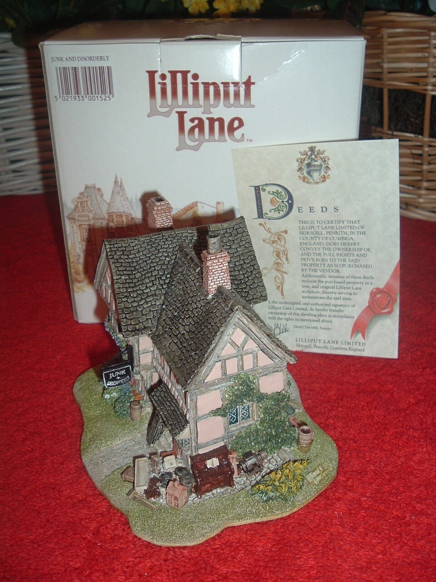 LILLIPUT LANE Junk & Disorderly, NEW, Mint, w/Original Box & Deed