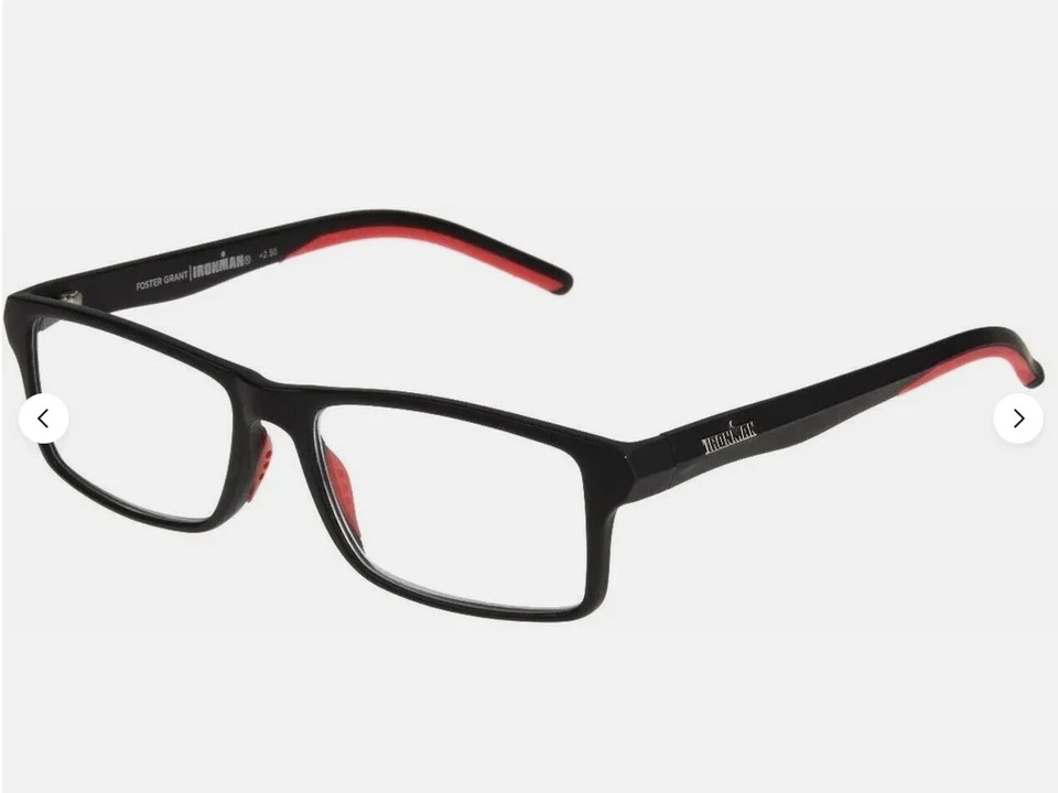 Foster Grant Reading Glasses Ironman IM2000 Black and Red- CHOOSE STRENGTH