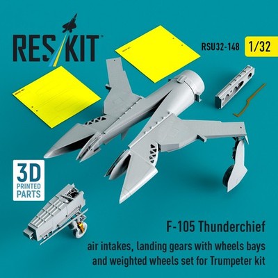 1/32 Reskit RSU32-0148 F-105 Thunderchief air intakes,landing gears with wheels