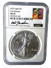 2022 SILVER EAGLE T2 FIRST RELEASES NGC MS70 MICHAEL GAUDIOSO SIGNED