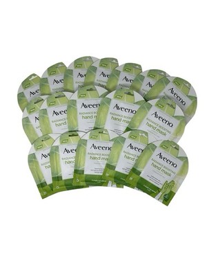 Aveeno Radiance Boosting Hand Mask Gloves w/ Soy 1 Pair DISCONTINUED (Lot of 17)