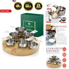 Measuring Cups Set Stainless Steel 6 Piece Kitchen Dry Liquid ML OZ Dishwasher