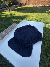 Isaia Napoli Icon Cotton Dress Shirt 15.5 / 39 Made In Italy Black Luxury