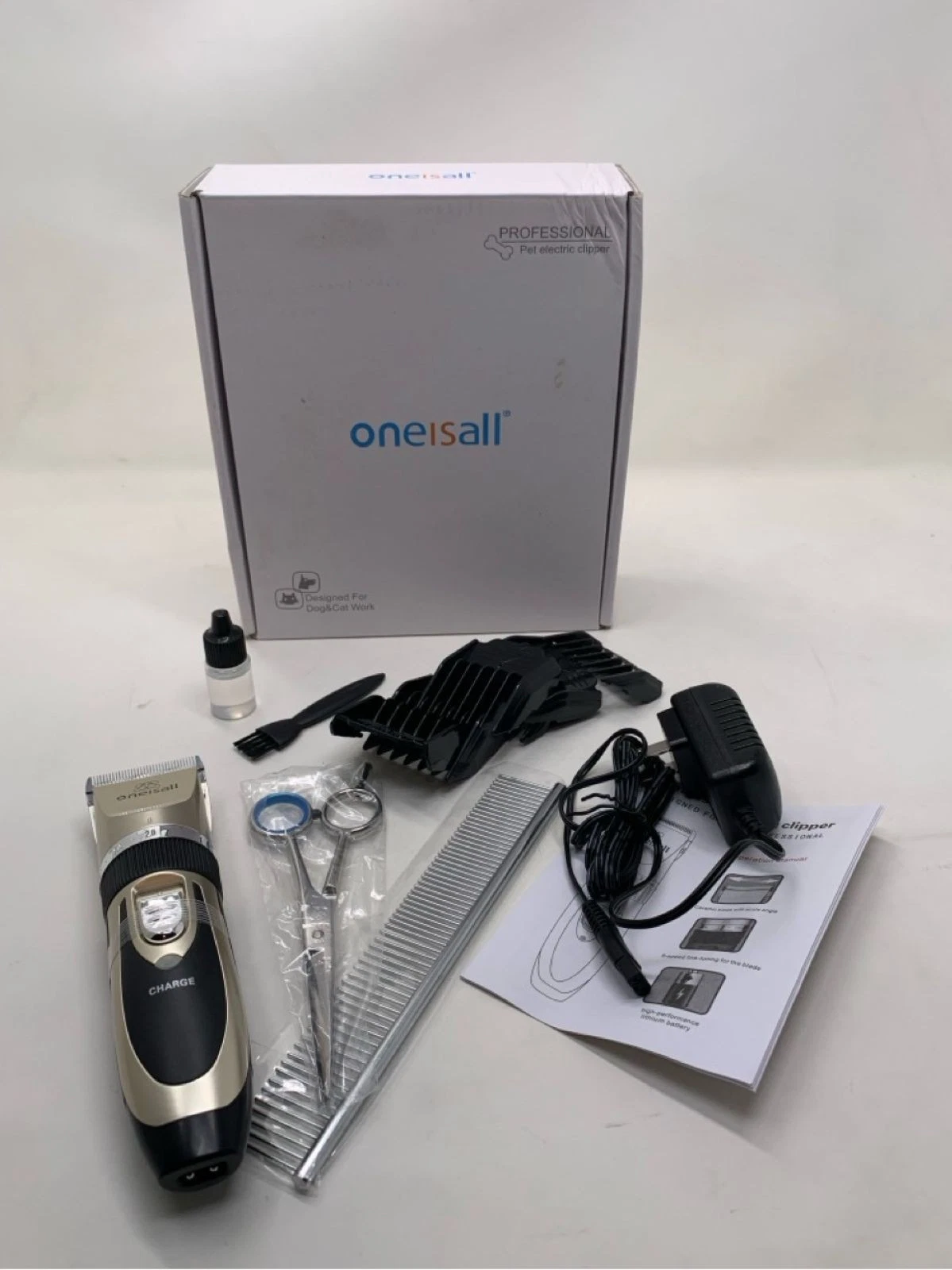 Oneisall ONEISALL Pet Electric Clipper Professional Adjustable Speed Gold New