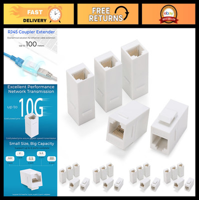 RJ45 Coupler Inline Keystone Jack, Female to Female 25 Pack for Cat6/Cat5e/Cat5