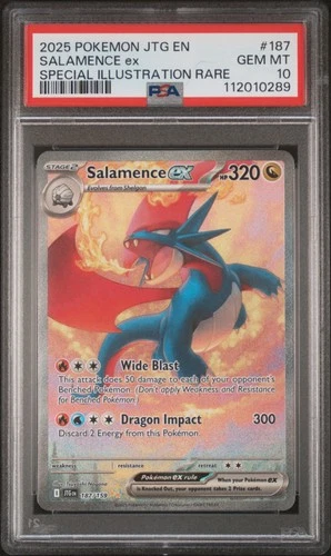 2025 POKEMON JTG EN-JOURNEY TOGETHER #187 SALAMENCE EX PSA 10