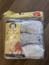 VTG Gerber 100 Waterproof Vinyl Plastic Diaper Pants Large 6pr 19-24 Lbs NOS