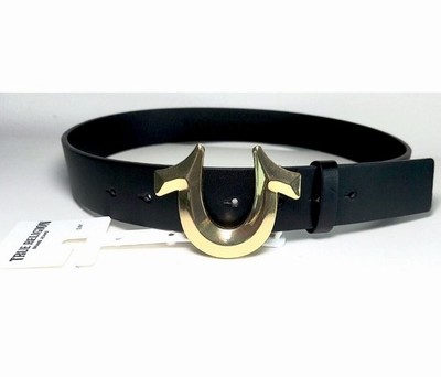 True Religion Womens Gold Buckle Horseshoe Monogram Belt  display picture 2