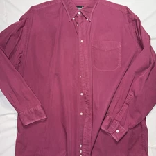 Chino Shirt by  Evergreen Original Chino Maroon Cotton Button closure sz  XL