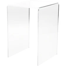 Plymor Clear Acrylic Vertical Square Display Riser, 12" H x 8" W x 8" D