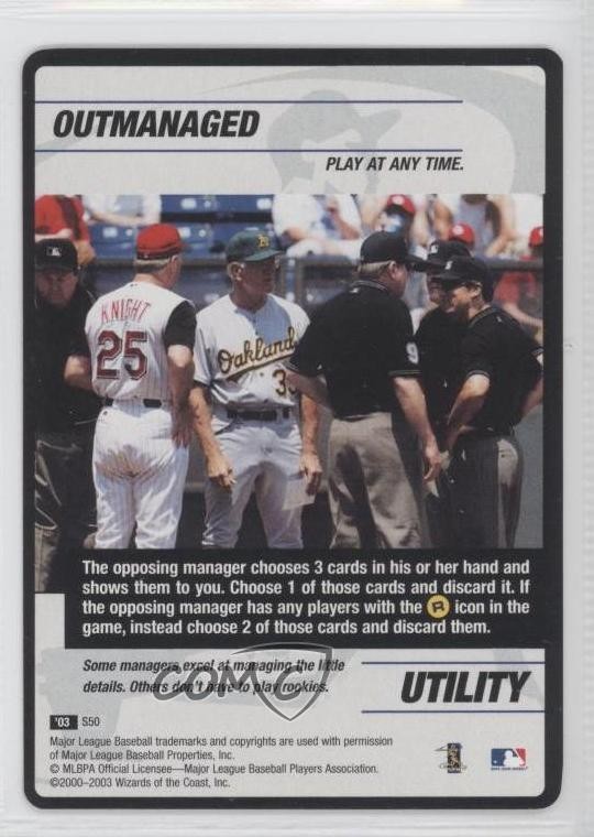 2003 MLB Showdown Strategy Utility Outmanaged #S50 0a7