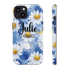Personalized Floral Phone Case Custom Name Cover iPhone Samsung Pixel Gift 