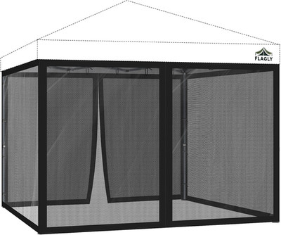 10x10 ft Mosquito Netting for Pop Up Canopy, Universal Bug Screen Tent Enclosure