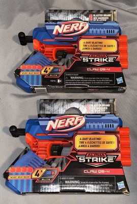 Lot of 2 Nerf Alpha Strike Claw QS-4 Guns & 8 Darts Hasbro Toy #1 blaster NEW! 