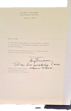 Harry Truman.TLS with 'curious' footnote. June 13, 1962 To: Claude Pepper