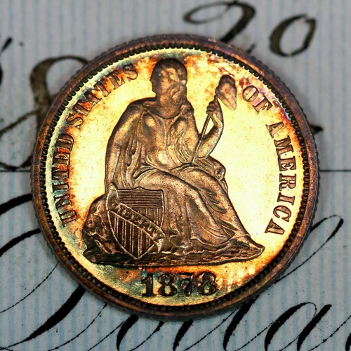 * 1878 ULTRA DCAM * PRISTINE+ GEM PROOF SEATED LIBERTY DIME * FROM COLLECTION