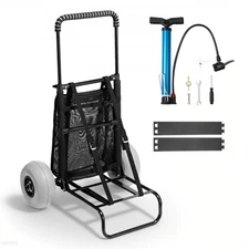 VEVOR Beach Dolly with Big Wheels for Sand,20.1" x 14.6" Cargo Deck,w/ 9" Balloo