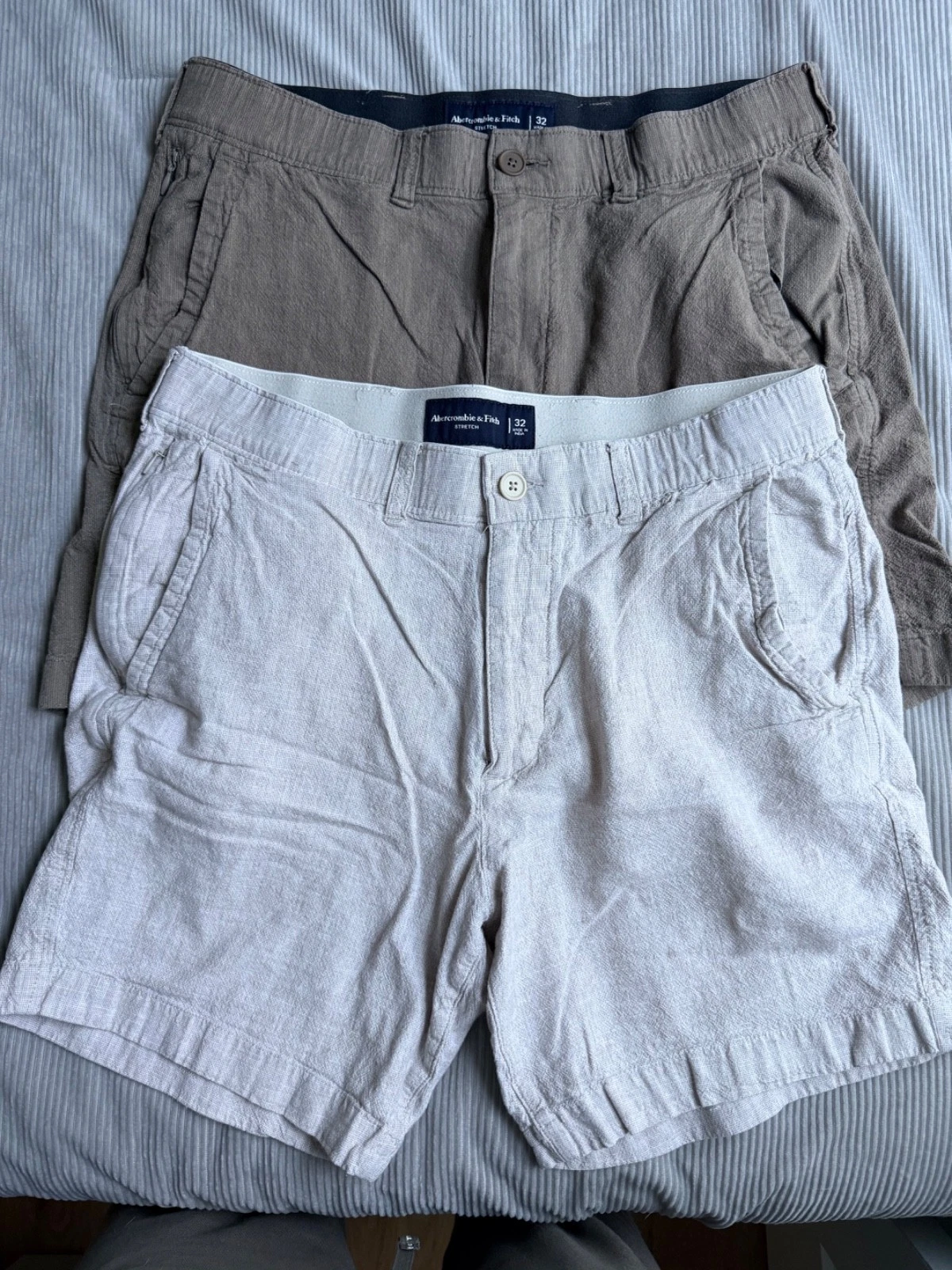 Abercrombie & Fitch Men's 32 Tan/Brown Stretch Shorts Linen