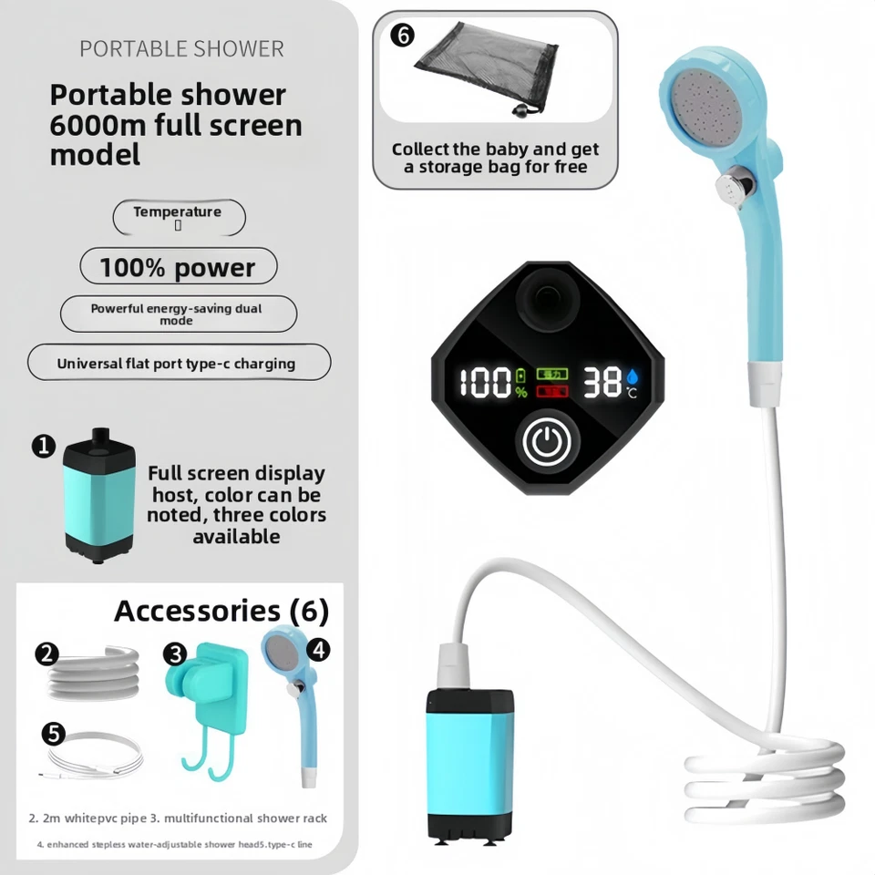 ZKZT888066 household rain pump, swimming pool, shower, camping, outdoor travel - Image 3 of 4