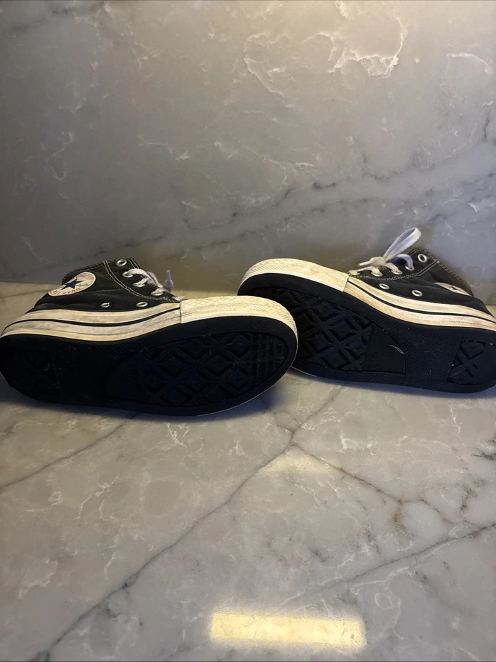 Converse All Star High Top Youth Size 1 Black And White - Image 4 of 4