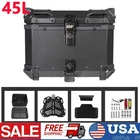 45L Motorcycle Top Case Tail Box Waterproof Luggage Scooter Trunk Storage Black
