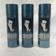 3 Vintage Consort Unscented Extra Hold Hairspray for Men 8.8oz /249g 11 Fluid Oz