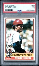 1976 TOPPS #365 CARLTON FISK PSA 7
