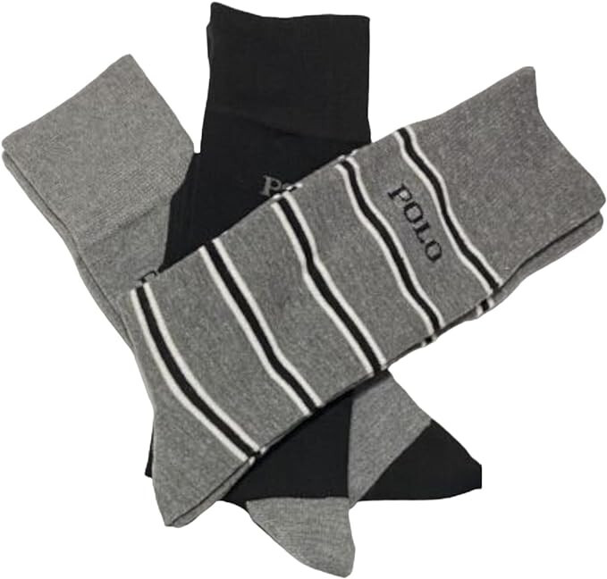 Носки для повседневной носки Polo Ralph Lauren 3 пары Серыечерныебелые Размер10-13 4190₽