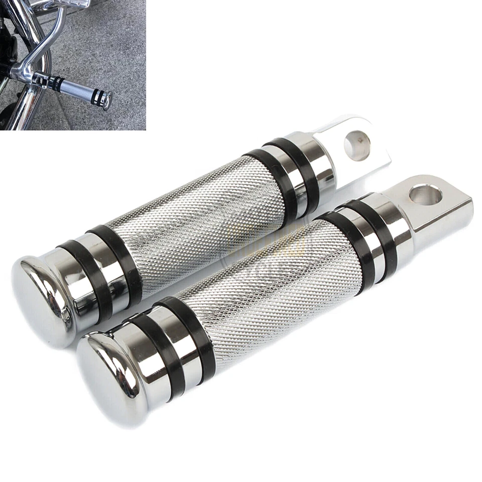 Clavijas moleteadas de montaje macho cromadas para Harley Touring Dyna Softail Sportster EE. UU. Foto 2 de 4