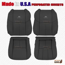 2003 -2007 For Infiniti G35 Coupe Driver Passenger Perforated Leather Cover Blk