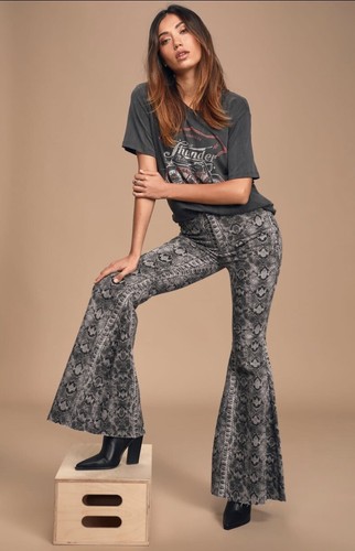 Snake Print Flare Jeans | eBay