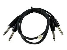 Gem Sound 3ft Stereo Audio Interconnect Audio Cable Dual 1/4" to Dual 1/4"