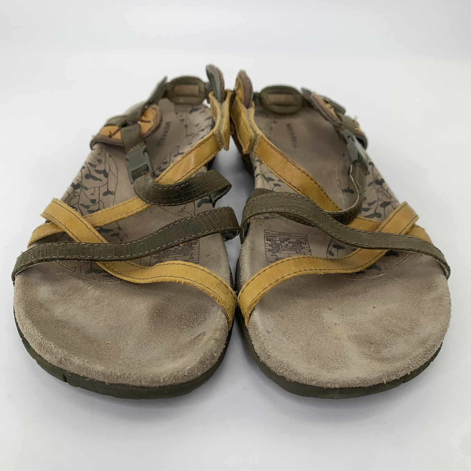 Sandali Merrell Sanremo marrone chiaro pelle oliva cinturino escursionistico J36370 donna taglia 9