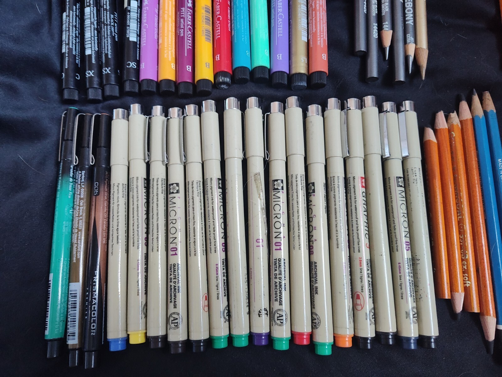 Lot Of Used Pencils And Acid Free Pens FaberCastell Prismacolor