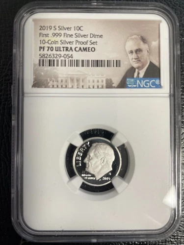 2019 S Silver 10C First .999 Fine Silver Dime NGC PF70 U.C