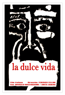 Decor movie Poster for''La DULCE Vida''Sweet Life.Italian film by Fellini.Room art