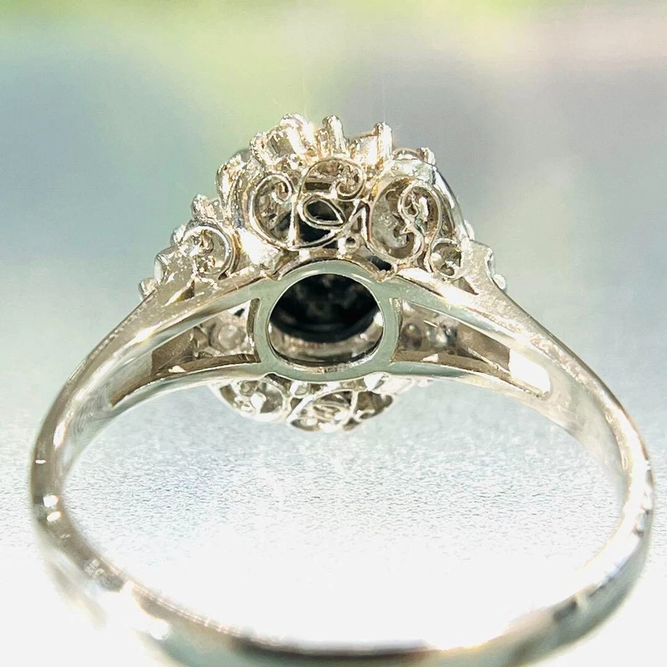 Ring Black opal diamond pt900 Australian Made with certificate Size: US 7.5-8 - Изображение 4 из 4