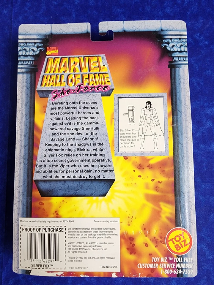 ToyBiz 1997 Marvel Salón de la Fama She-Force Viper Shanna Silver Fox Figura Lote 3 Foto 3 de 4