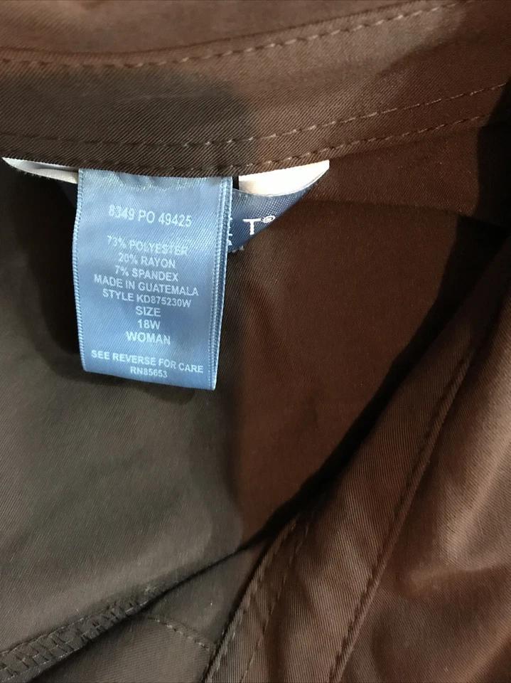 Koret brown button up blazer jacket - womens 18W, NWT - armpit to armpit = 26" - Image 4 of 4