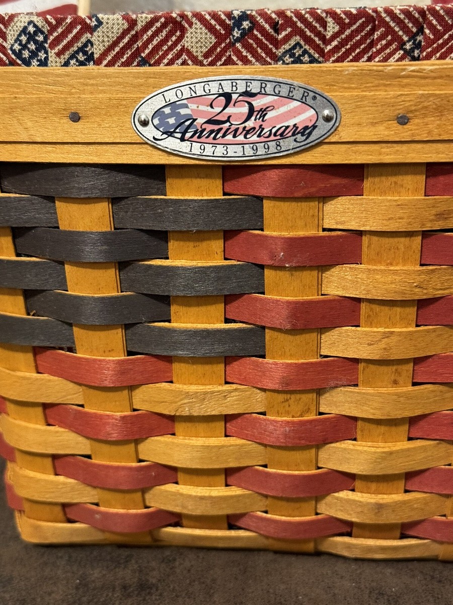 1998 Vintage Longaberger 25th Anniversary Basket American Flag
