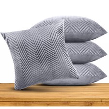 Large Filled Cushions Pack 1, 2, 4 Velvet Cushion with Cover Bed Sofa Pillow Set