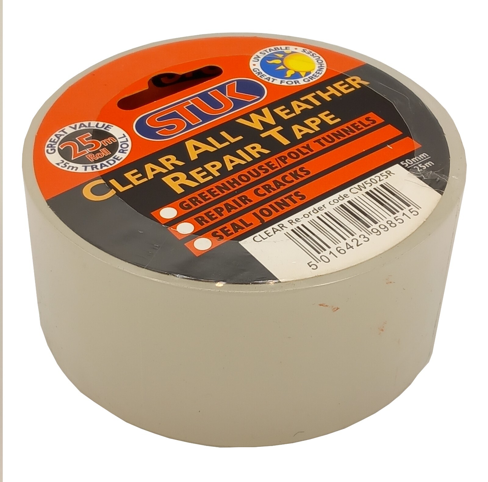 All Weather Repair Tape Clear Waterproof Greenhouse Poly Tunnel Fix STUK 50mm