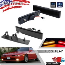 Black Front Rear Led Side Marker Lights Set For 1986-1992 Toyota Supra Mk3 A70