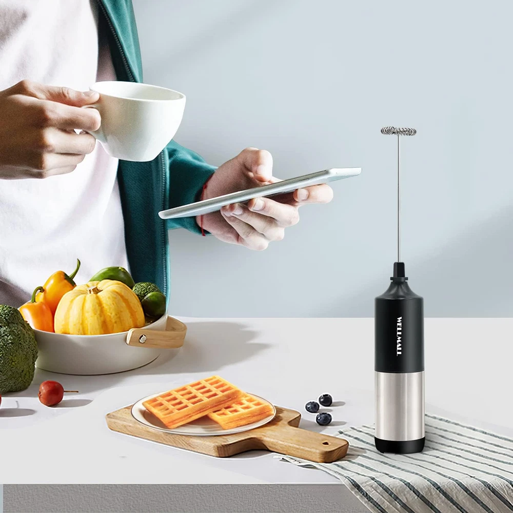 Milk Frother Handheld Battery Operated, Waterproof Electric Whisk Foam Maker for