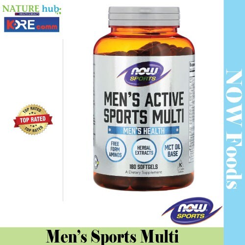 NOW Lebensmittel, Sport, Herren Aktiv Sport Multi, 180 Softgels - Bild 1 von 3