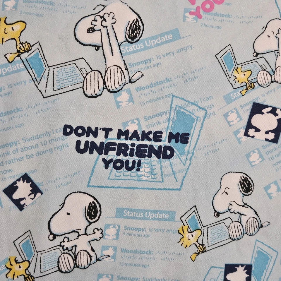 Peanuts 3xl Nurses Work Scrub Uniform Top Womens Snoopy Woodstock Social media  - Image 4 of 4