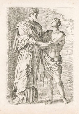 Brüder brothers Roman sculpture Statue etching Kupferstich Francois Perrier 1638