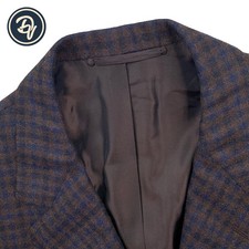 Mint! 42 L Sartoria Saint Andrews Brown Mini Plaid Flannel Weight Hacking Blazer